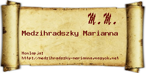 Medzihradszky Marianna névjegykártya