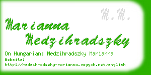 marianna medzihradszky business card